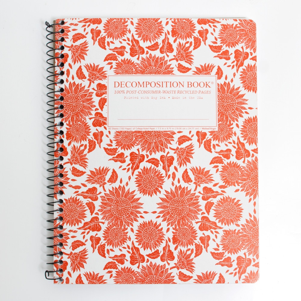 Michael Roger Press, Composition Book, Art & School, 7"x9", Decomp, Sunflowers, 150896